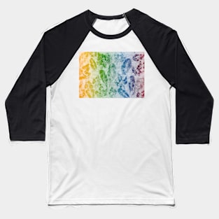 Rainbow leaf print Baseball T-Shirt